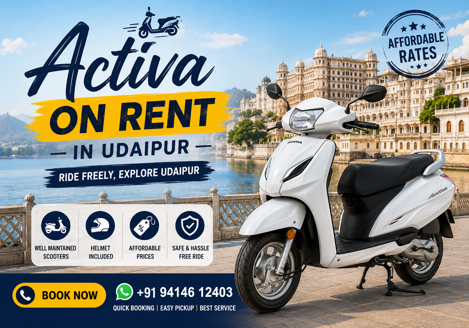 Honda Activa on Rent in Udaipur